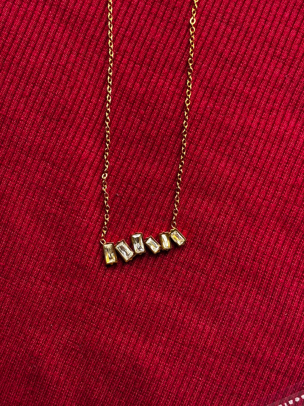 Multiple white stone chain