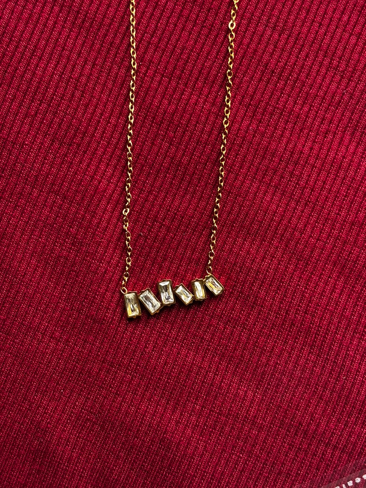 Multiple white stone chain