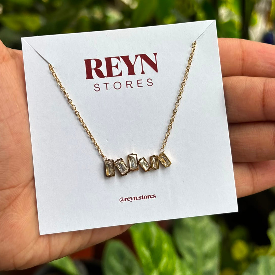 Multiple white stone chain